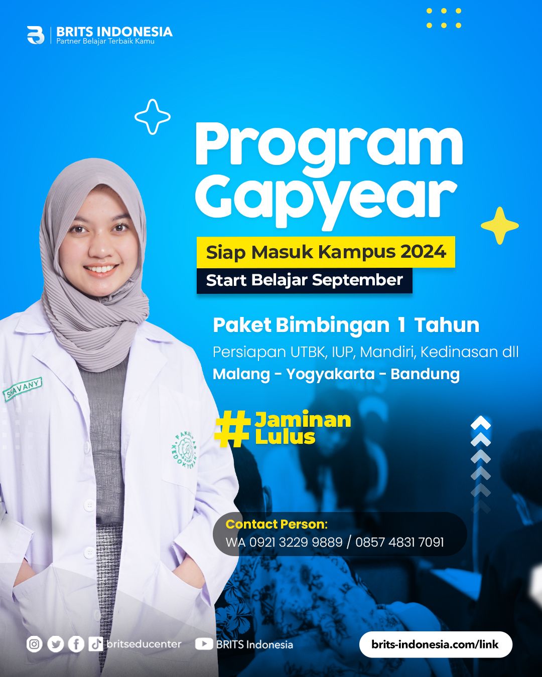 Bimbel Kedokteran Terbesar Supercamp, Bimbel UTBK SNBT Terbaik BRITS Indonesia Yogyakarta Malang Bandung - 082264224264