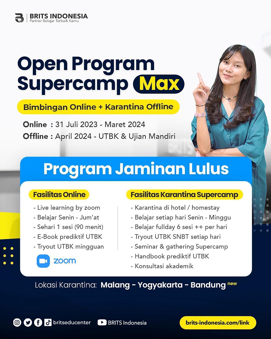 Bimbel Kedokteran Terbesar Supercamp, Bimbel UTBK SNBT Terbaik BRITS Indonesia Yogyakarta Malang Bandung - 082264224264