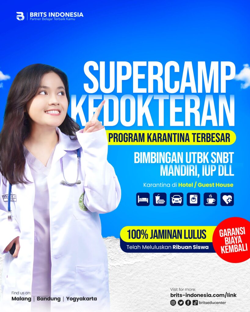 Bimbel Kedokteran Terbesar Supercamp, Bimbel UTBK SNBT Terbaik BRITS Indonesia Yogyakarta Malang Bandung - 082264224264
