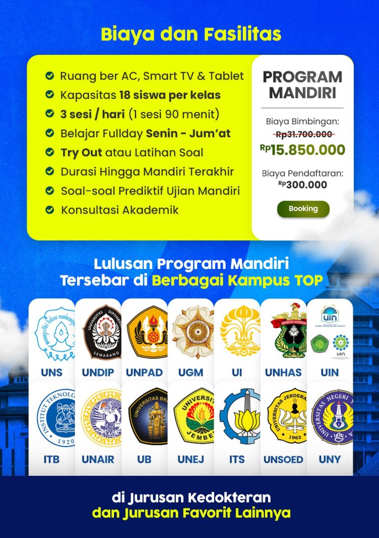 Bimbel Kedokteran Terbesar Supercamp, Bimbel MANDIRI Masuk PTN PTS Terbaik BRITS Indonesia Yogyakarta Malang Bandung - 082264224264