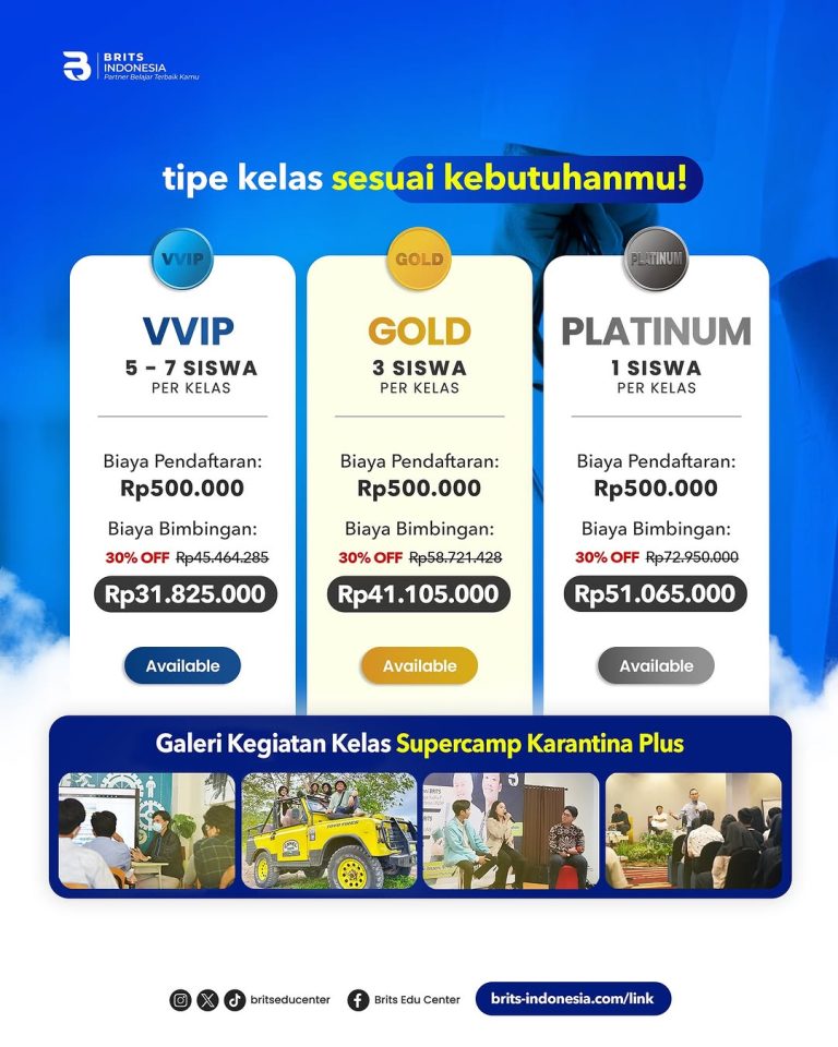 Bimbel Kedokteran Terbesar Supercamp, Bimbel MANDIRI Masuk PTN PTS Terbaik BRITS Indonesia Yogyakarta Malang Bandung - 082264224264