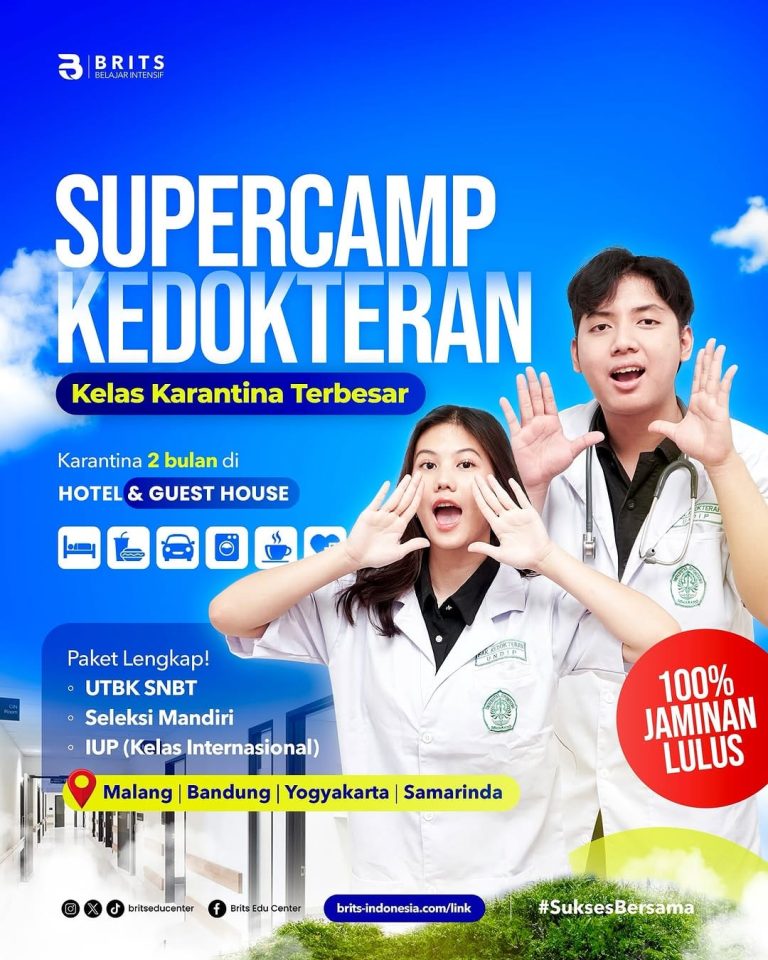 Bimbel Kedokteran Terbesar Supercamp, Bimbel UTBK SNBT Terbaik Termurah BRITS Indonesia Yogyakarta Malang Bandung Samarinda - 082264224264