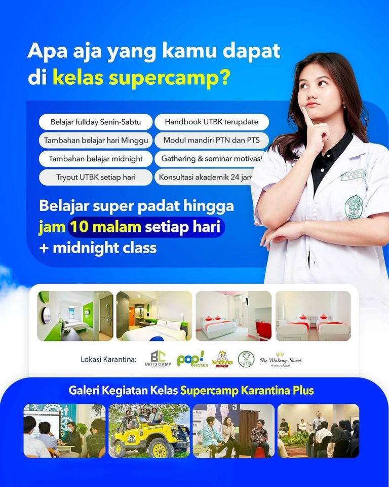 Bimbel Kedokteran Terbesar Supercamp, Bimbel UTBK SNBT Terbaik Termurah BRITS Indonesia Yogyakarta Malang Bandung Samarinda - 082264224264