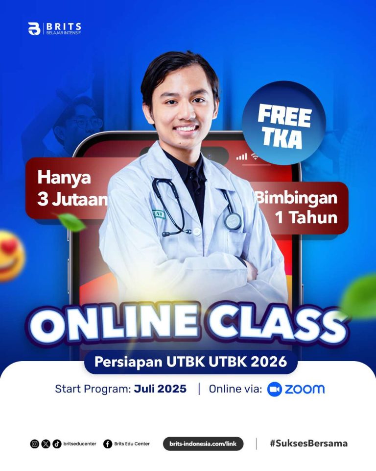 Bimbel Online UTBK SNBT Terbaik, Bimbel Online Masuk Kampus - BRITS Indonesia Yogyakarta Malang Bandung Semarang Surabaya - 082264224264