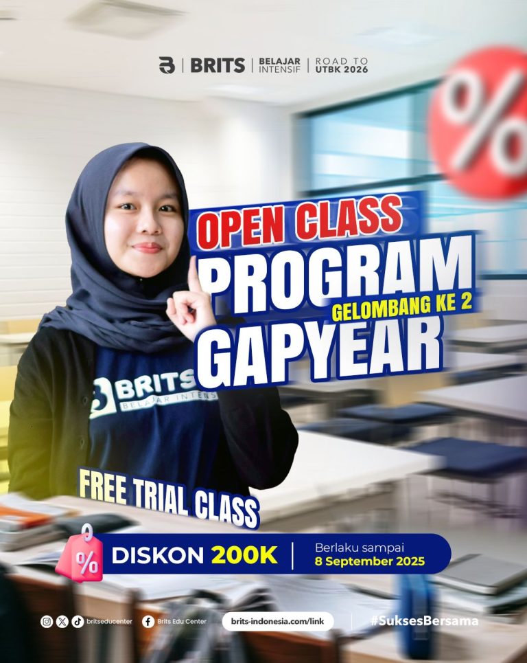 Bimbel Gapyear Kedokteran Terbesar, Bimbel UTBK SNBT Masuk PTN PTS Terbaik BRITS Indonesia Belajar Intensif Yogyakarta Malang Bandung Samarinda Semarang Surabaya - 082264224264