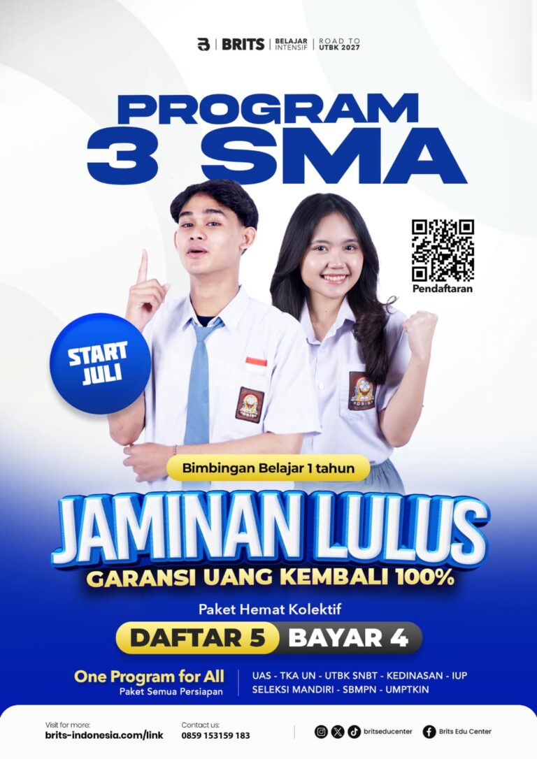 Bimbel Program 3 SMA TKA UN UTBK Mandiri - BRITS Indonesia