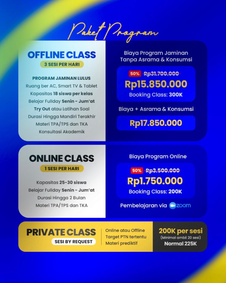 Brosur Program Seleksi Mandiri PTN IUP PTS 2026 bimbel BRITS Indonesia JAMINAN LULUS