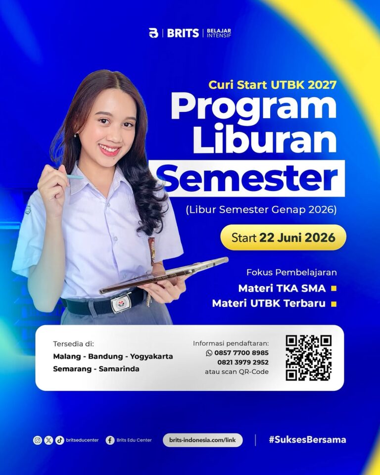 Program Liburan Semester Genap Persiapan TKA UN & UTBK BRITS Indonesia-2