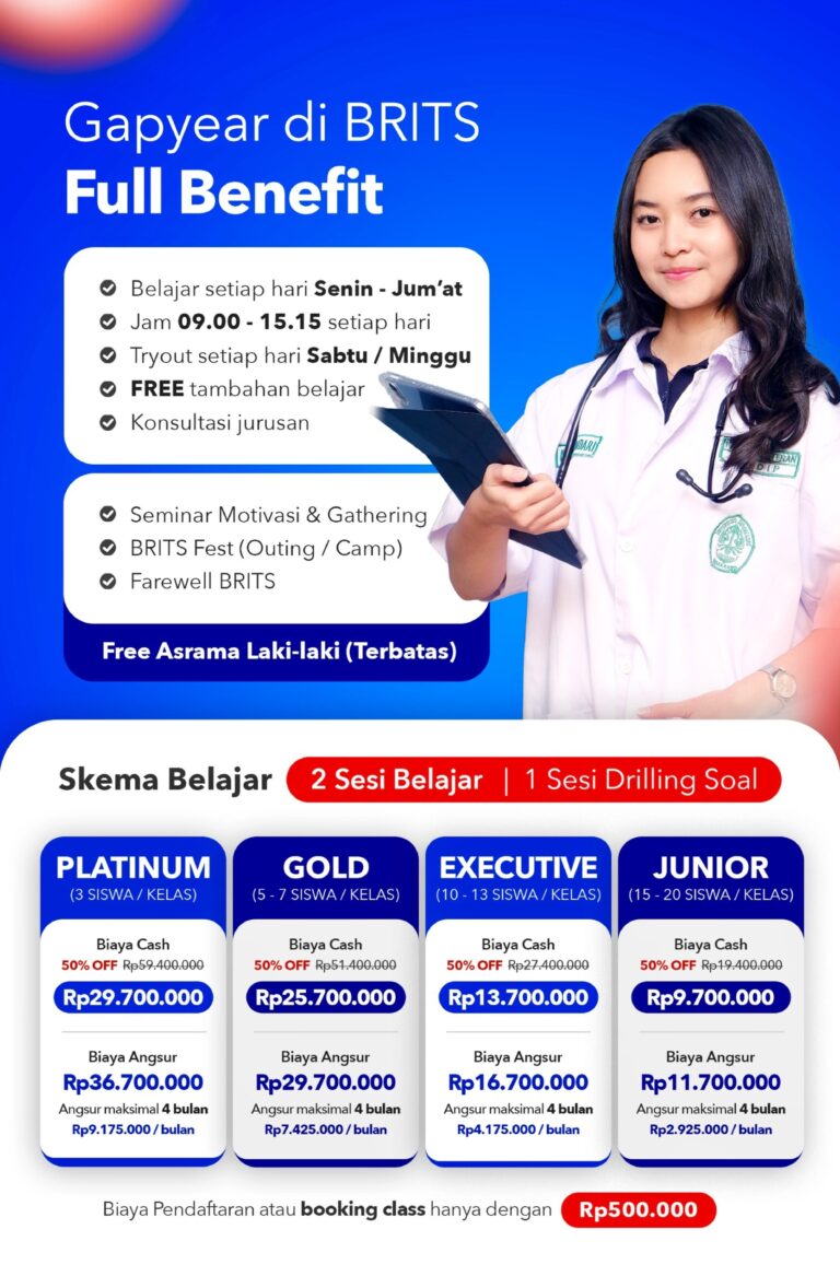 Bimbel PROGRAM GAPYEAR BRITS Indonesia - Belajar Intensif UTBK SNBT - Bimbel Sukses Masuk PTN 2027