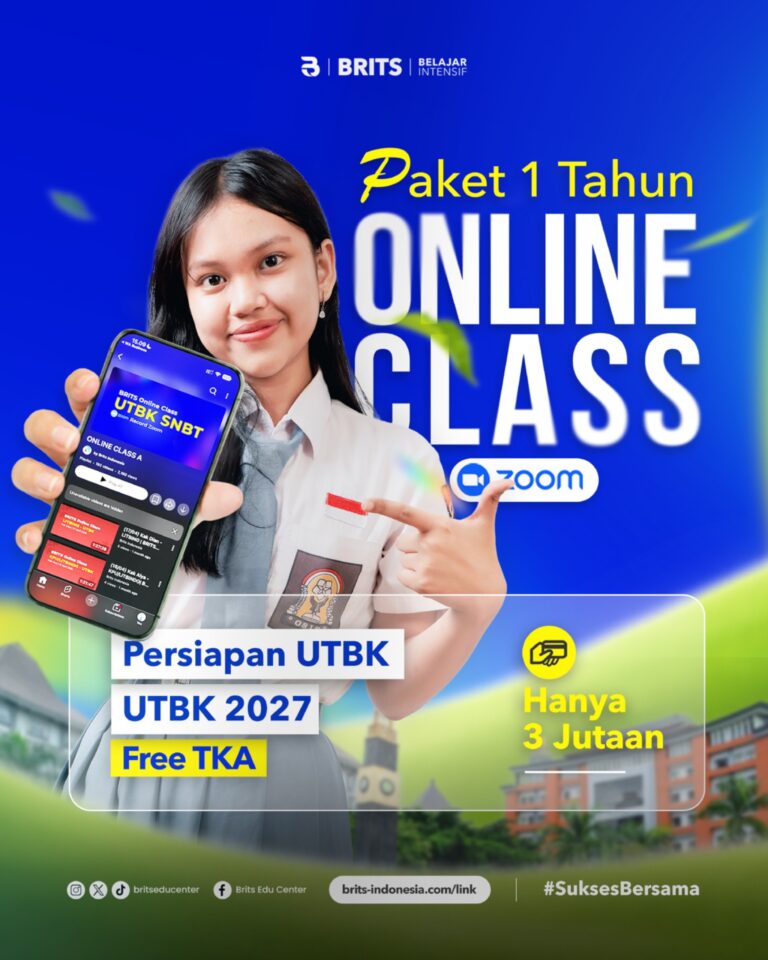 Bimbel Online UTBK SNBT Terbaik, Bimbel Online Masuk Kampus - BRITS Indonesia Yogyakarta Malang Bandung Semarang Surabaya Samarinda
