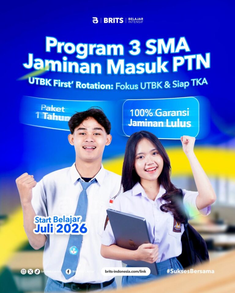 Bimbel PROGRAM Kelas 3 12 SMA BRITS Indonesia - Belajar Intensif UTBK SNBT - Bimbel Sukses Masuk PTN 2027