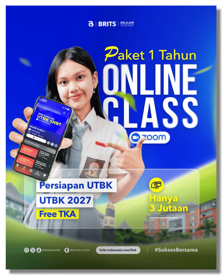Bimbel Online UTBK SNBT Terbaik, Bimbel Online Masuk Kampus - BRITS Indonesia Yogyakarta Malang Bandung Semarang Surabaya Samarinda