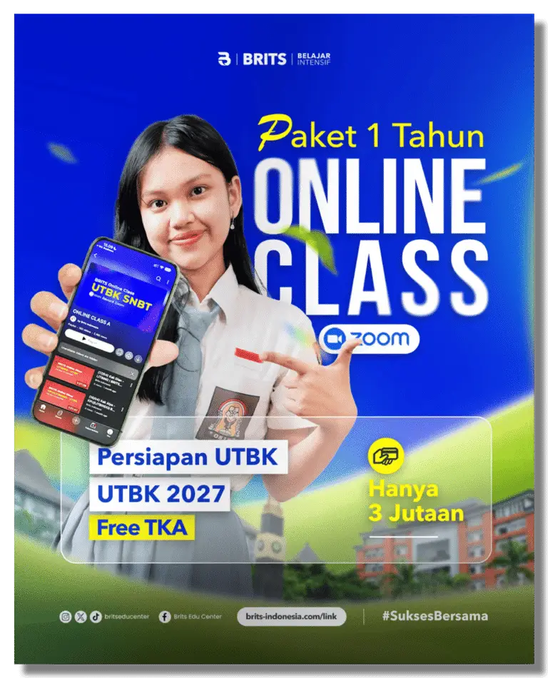 Bimbel Online UTBK SNBT Terbaik, Bimbel Online Masuk Kampus - BRITS Indonesia Yogyakarta Malang Bandung Semarang Surabaya Samarinda