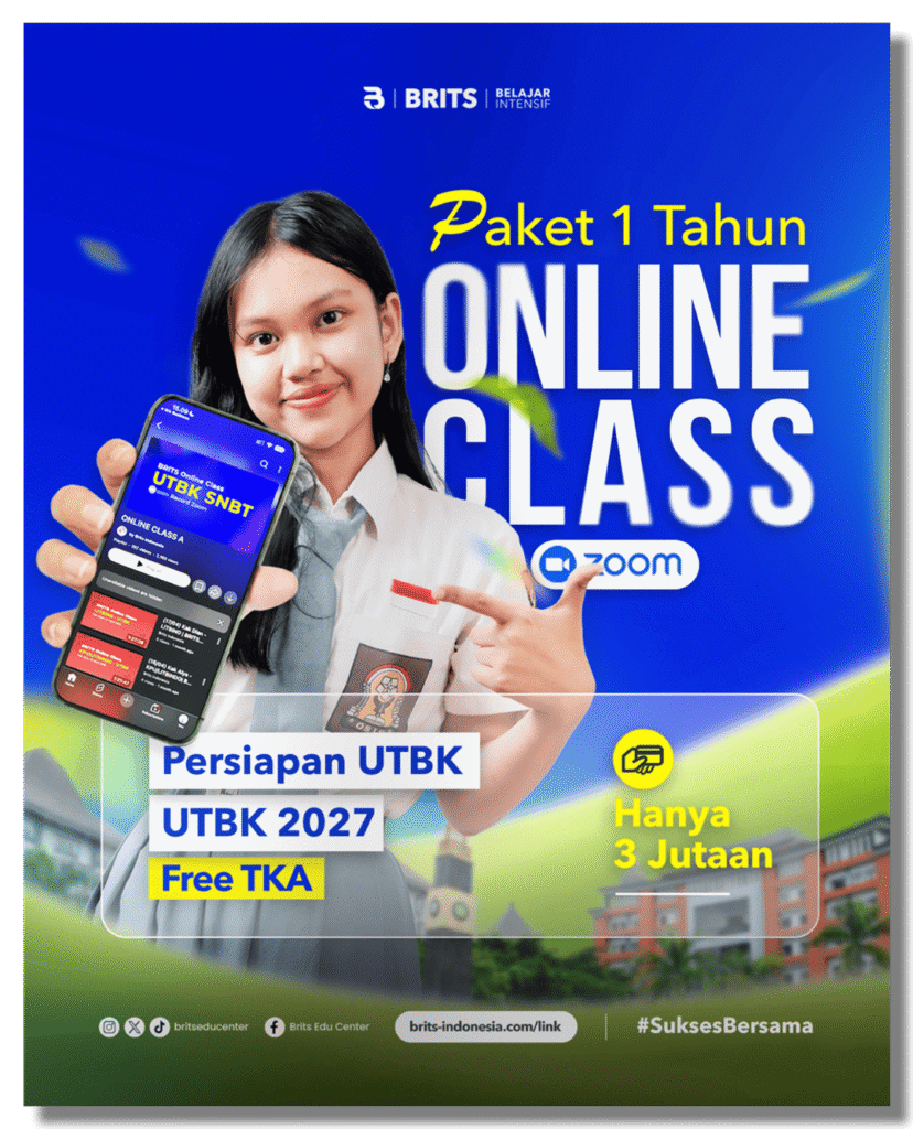 Bimbel Online UTBK SNBT Terbaik, Bimbel Online Masuk Kampus - BRITS Indonesia Yogyakarta Malang Bandung Semarang Surabaya Samarinda