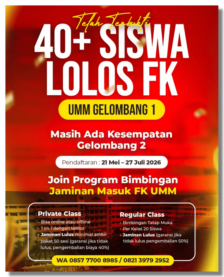 Bimbel masuk FK Kedokteran UMM BRITS Indonesia - Bimbel Online UTBK SNBT Terbaik, Bimbel Online Masuk Kampus