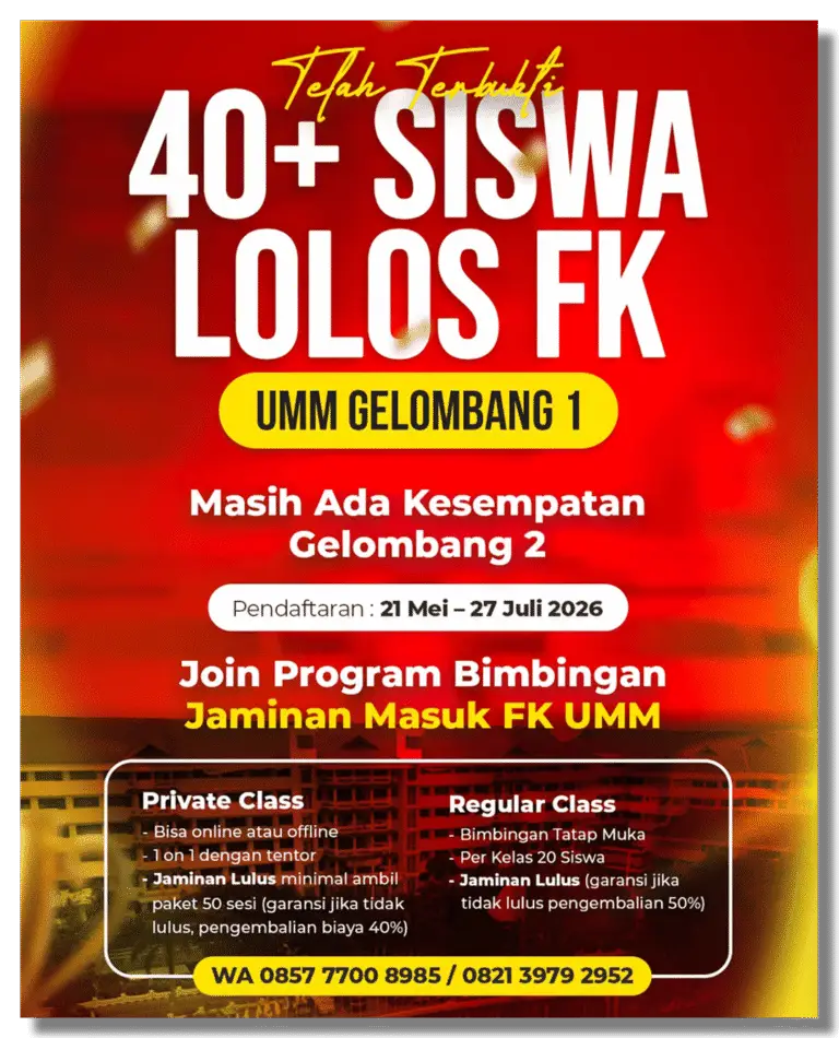 Bimbel masuk FK Kedokteran UMM BRITS Indonesia - Bimbel Online UTBK SNBT Terbaik, Bimbel Online Masuk Kampus