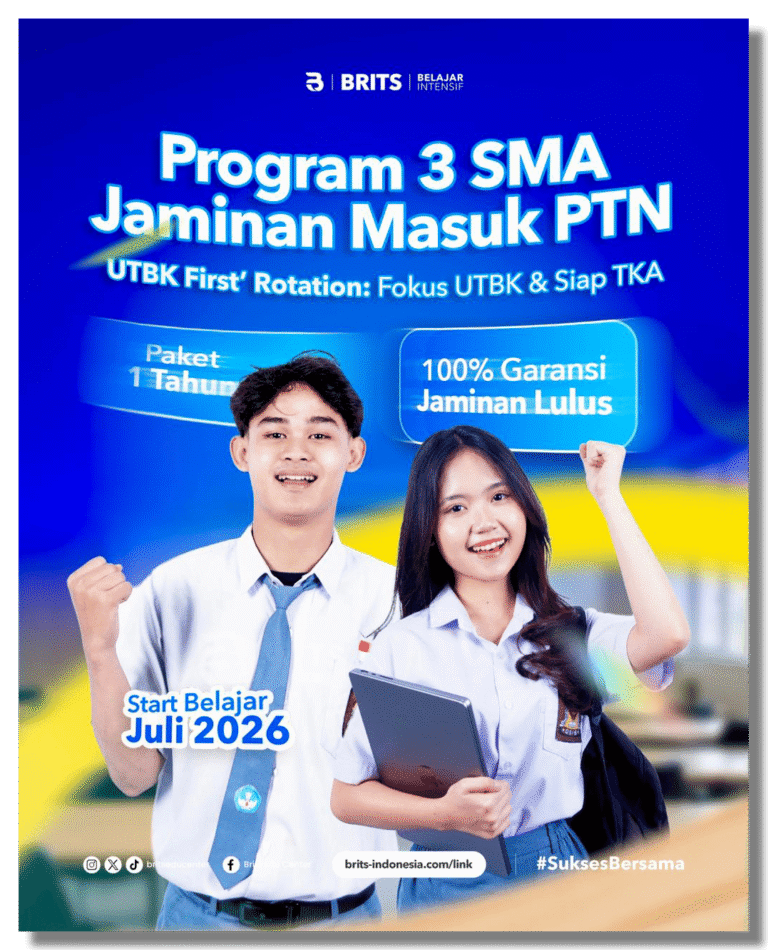 Bimbel PROGRAM Kelas 3 12 SMA BRITS Indonesia - Belajar Intensif UTBK SNBT - Bimbel Sukses Masuk PTN 2027