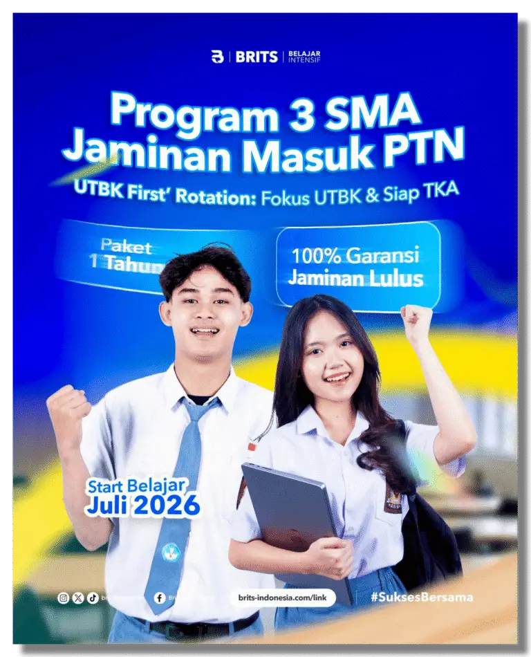 Bimbel PROGRAM Kelas 3 12 SMA BRITS Indonesia - Belajar Intensif UTBK SNBT - Bimbel Sukses Masuk PTN 2027