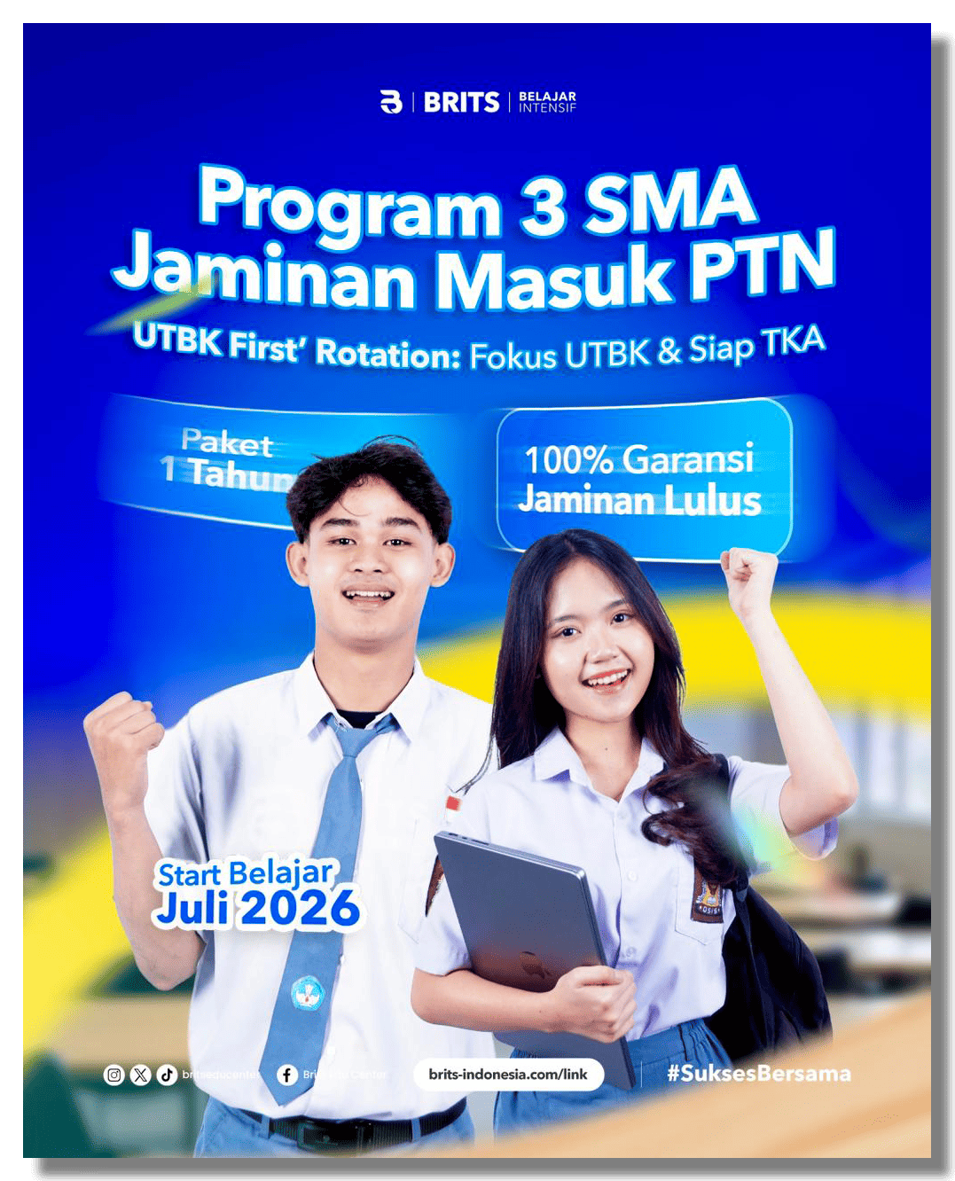 Bimbel PROGRAM Kelas 3 12 SMA BRITS Indonesia - Belajar Intensif UTBK SNBT - Bimbel Sukses Masuk PTN 2027