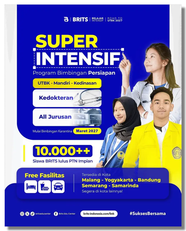Bimbel Kedokteran Terbesar Supercamp, Bimbel Liburan Sekolah UTBK SNBT Terbaik BRITS Indonesia Yogyakarta Malang Bandung Semarang Samarinda Surabaya - 082264224264