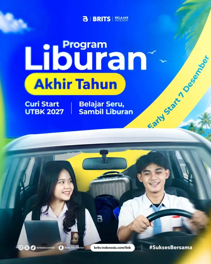 Program Bimbel Liburan Sekolah Akhir Tahun UTBK SNBT Terbaik BRITS Indonesia Yogyakarta Malang Bandung Semarang Samarinda Surabaya Palembang - 082264224264